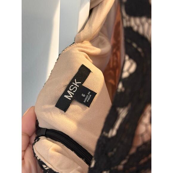 NEW NWT MSK Macys Long Black Lace Detail Evening Gown size 6 - Picture 8 of 10